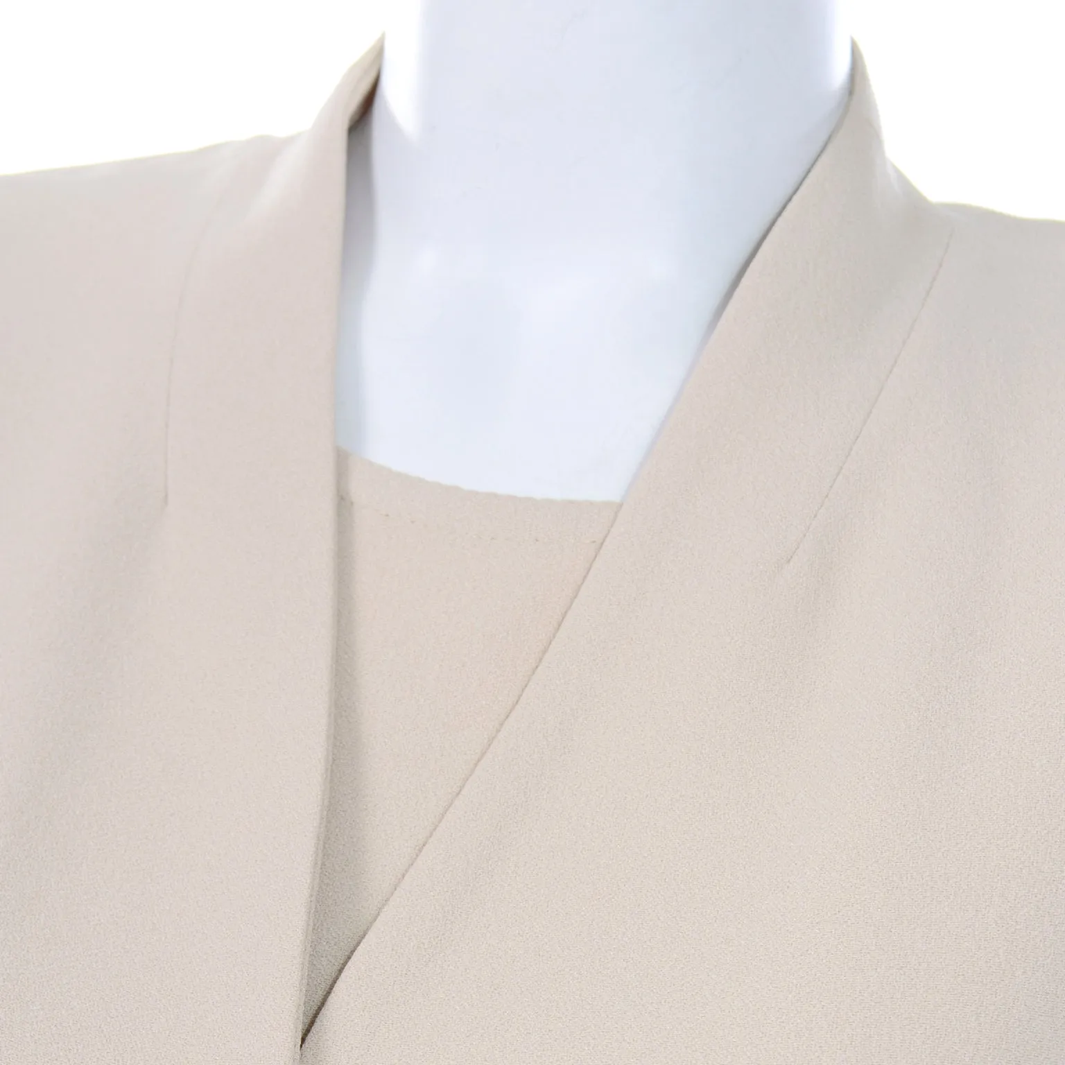 1990s Sonia Rykiel Neutral 3pc Skirt Top and Long Blazer Jacket Suit