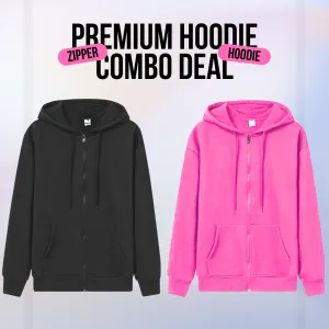 2 Pcs Premium Zipper Hoodie (1007)