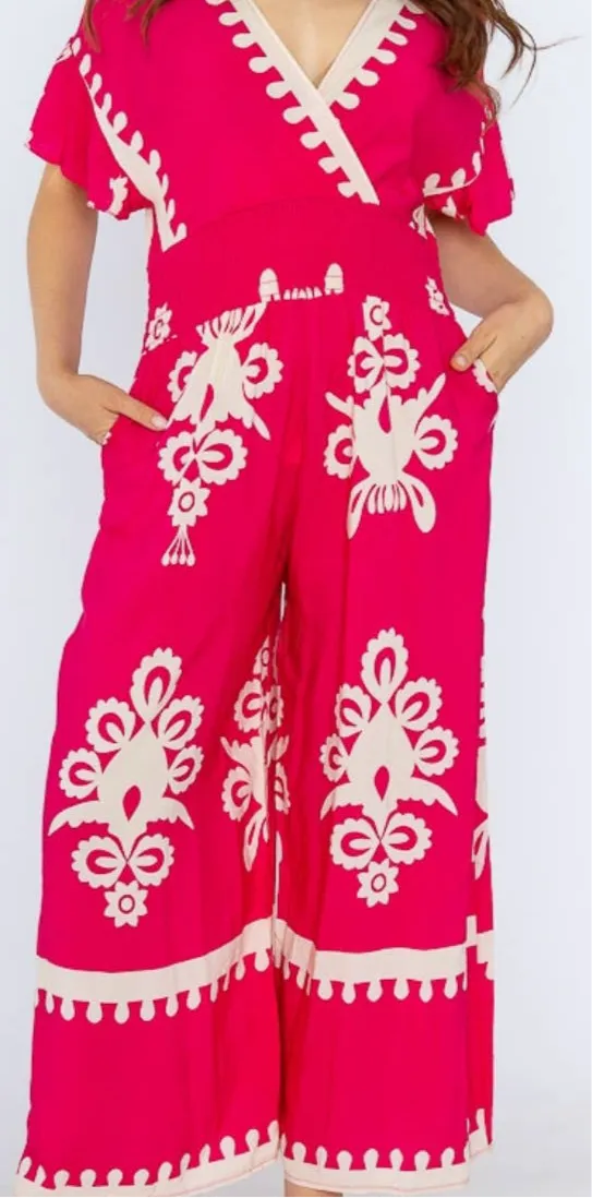 23935 Art Printed Jumpsuit