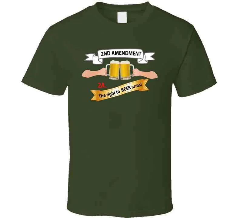 2nd Amendment 2a - The Right To Beer Arms X 300 Long Sleeve T Shirt