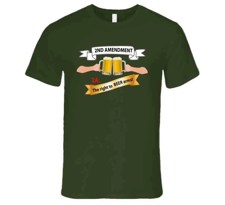 2nd Amendment 2a - The Right To Beer Arms X 300 Long Sleeve T Shirt