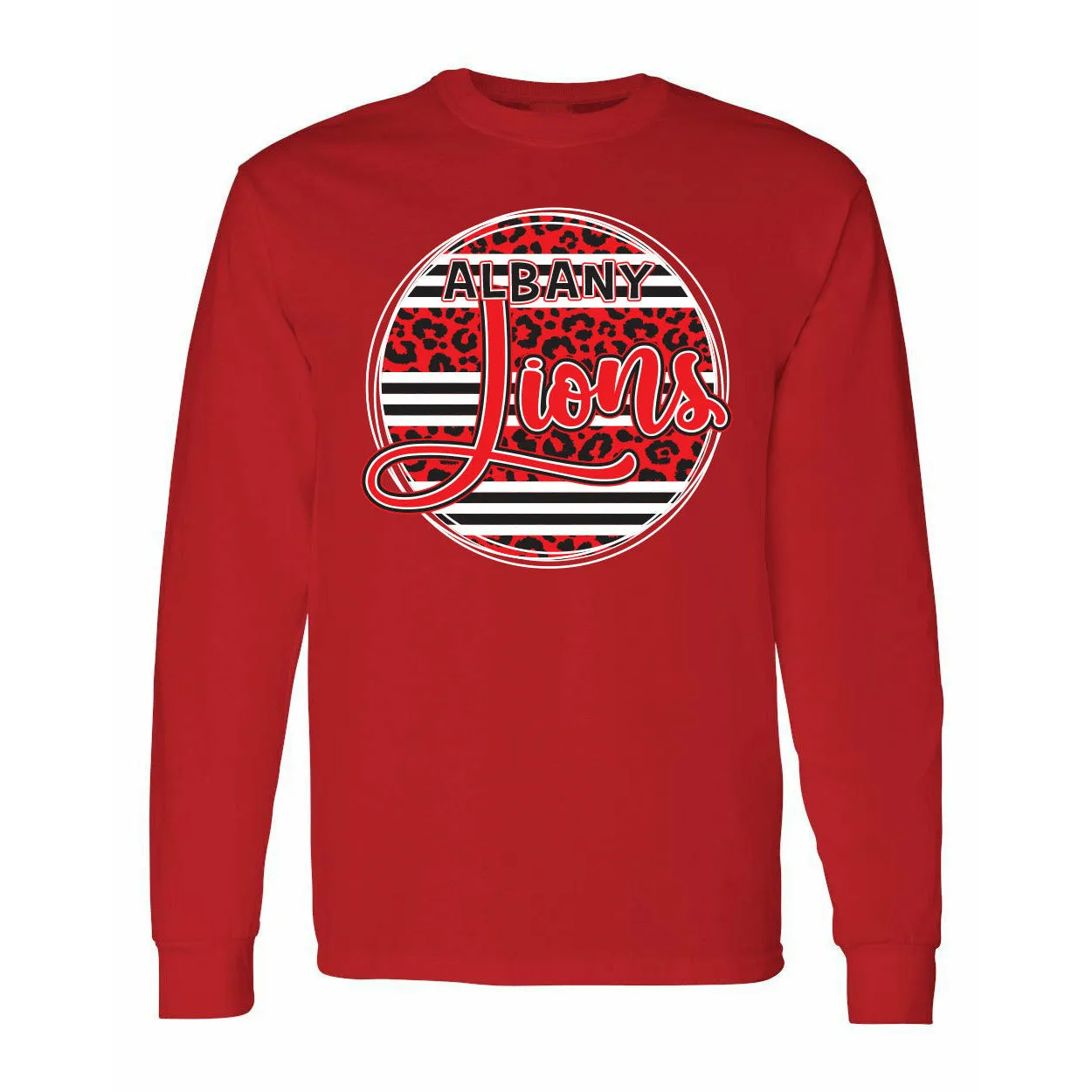 Albany Lions - Animal Print Stripe Circle Long Sleeve T-Shirt