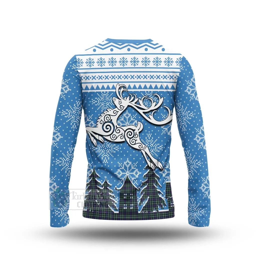 Allardice Clan Christmas Long Sleeve T-Shirt Celtic Reindeer Style