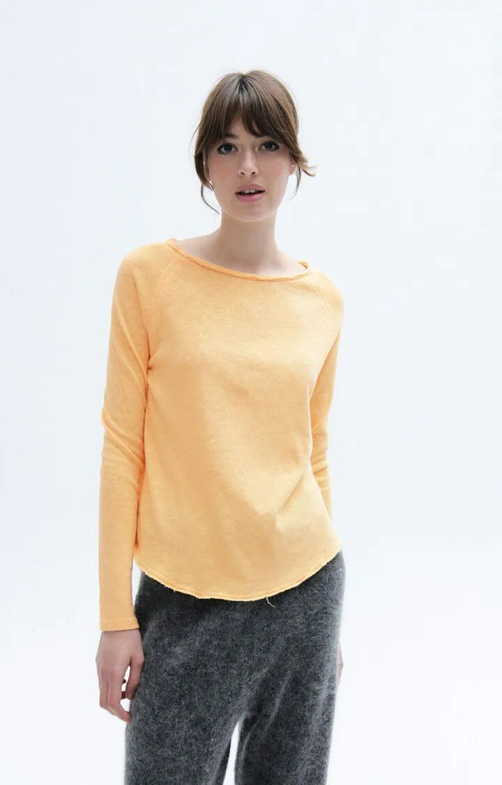 American Vintage Sonoma Boat Neck Long Sleeve Tee in Iced Melon