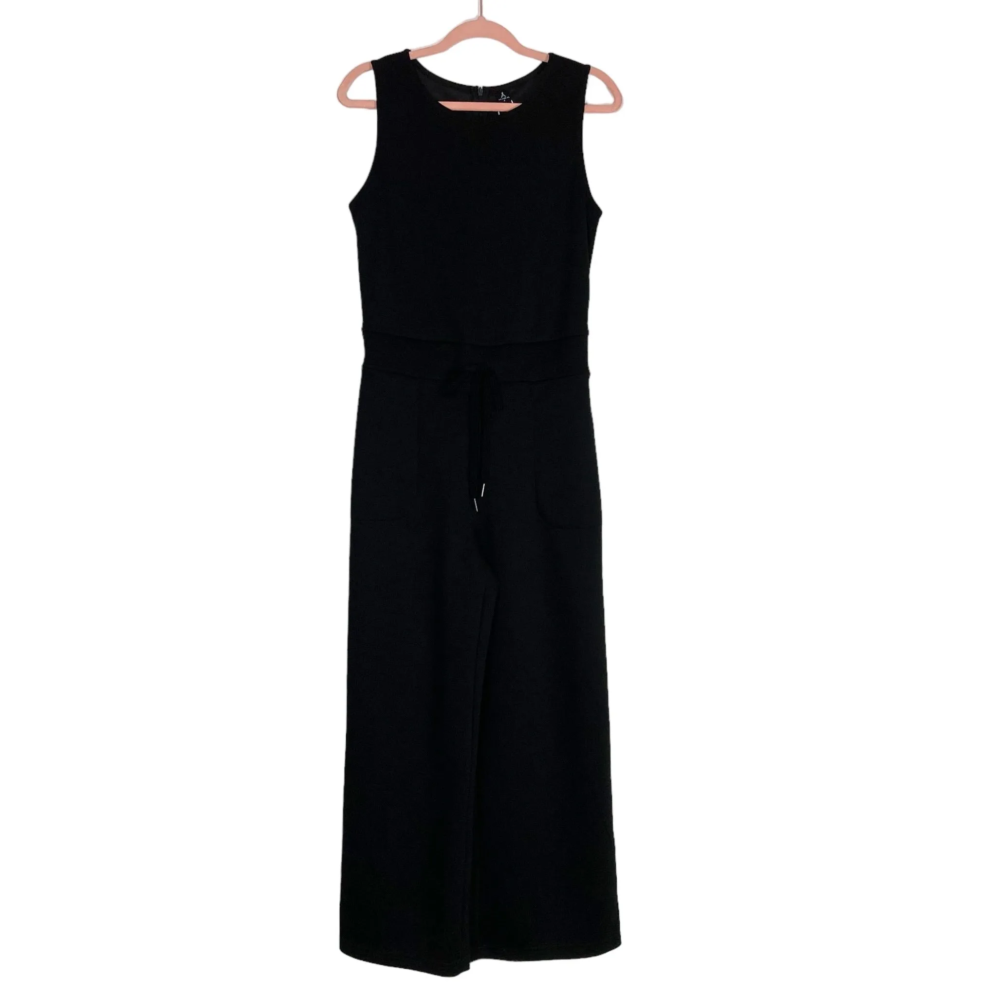 Anrabess Black Sleeveless Drawstring Waist Jumpsuit NWT- Size S