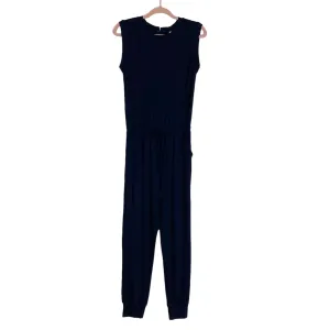 Anrabess Navy Sleeveless Drawstring Waist Jumpsuit NWT- Size S