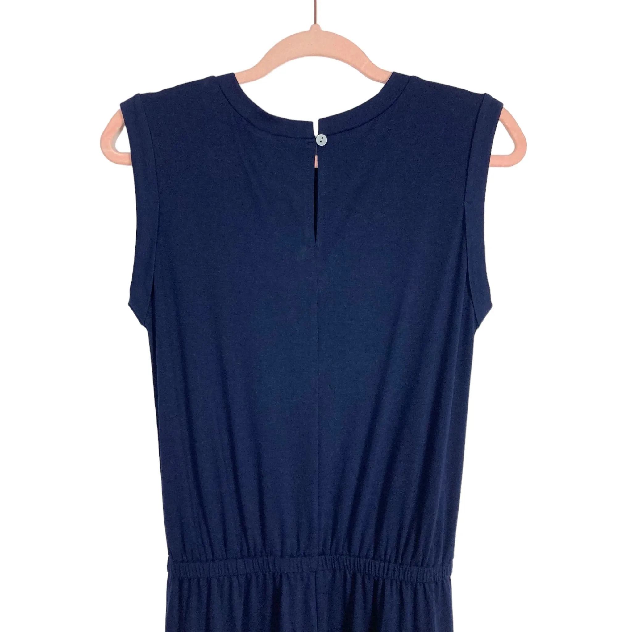 Anrabess Navy Sleeveless Drawstring Waist Jumpsuit NWT- Size S