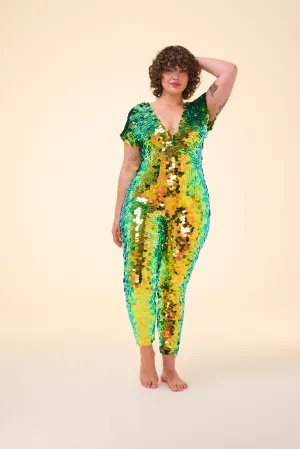 APHRODITE SEQUIN JUMPSUIT - CITRUS