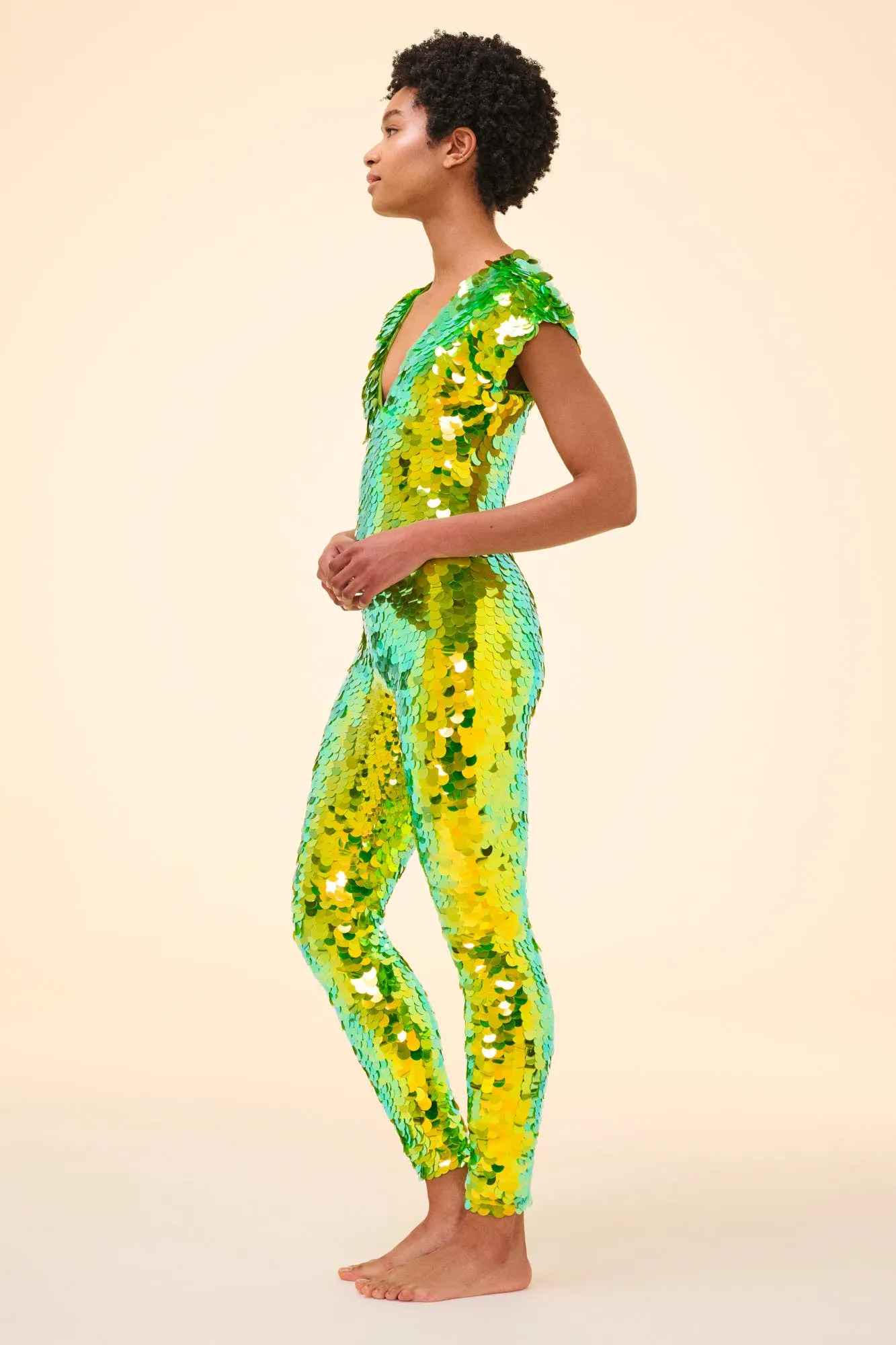 APHRODITE SEQUIN JUMPSUIT - MANTIS