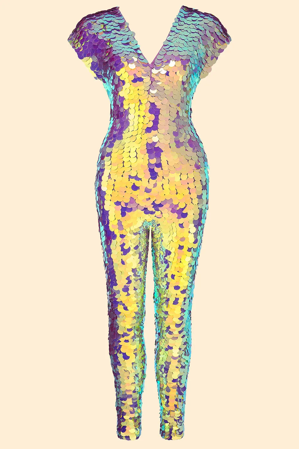 APHRODITE SEQUIN JUMPSUIT - ORCHID