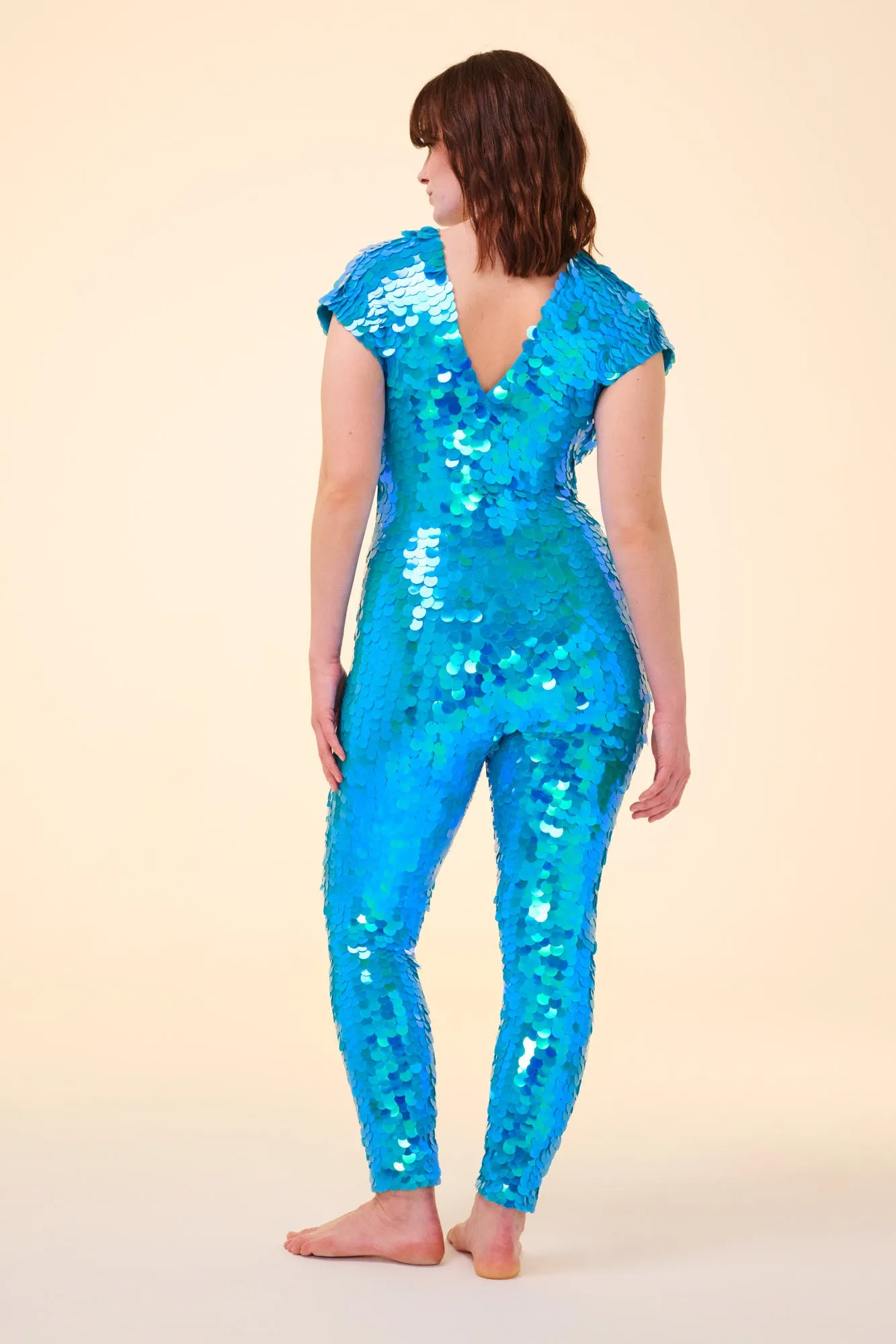 APHRODITE SEQUIN JUMPSUIT - SKY