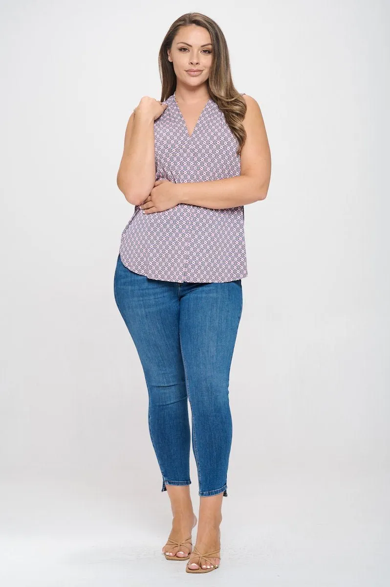 April Plus Size Sleeveless Printed Top