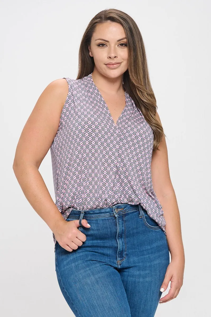 April Plus Size Sleeveless Printed Top