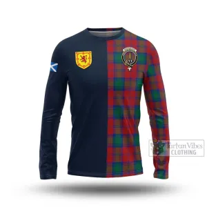 Auchinleck (Affleck) Tartan Long Sleeve T-Shirt Alba with Scottish Lion Royal Arm Half Style