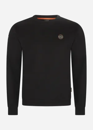 Badge crewneck sweater  - black