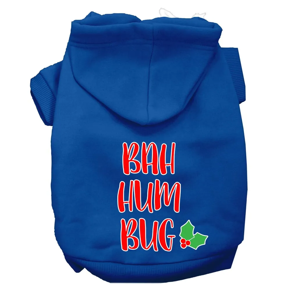 Bah Humbug Screen Print Dog Hoodie Blue M