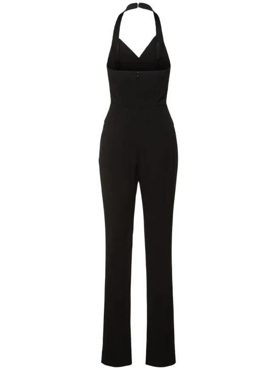 Balmain   V-neck tailored crepe jumpsuit 