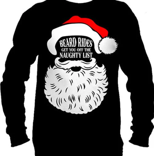 Beard Rides Get You Off The Naughty List Long Sleeve T-Shirt