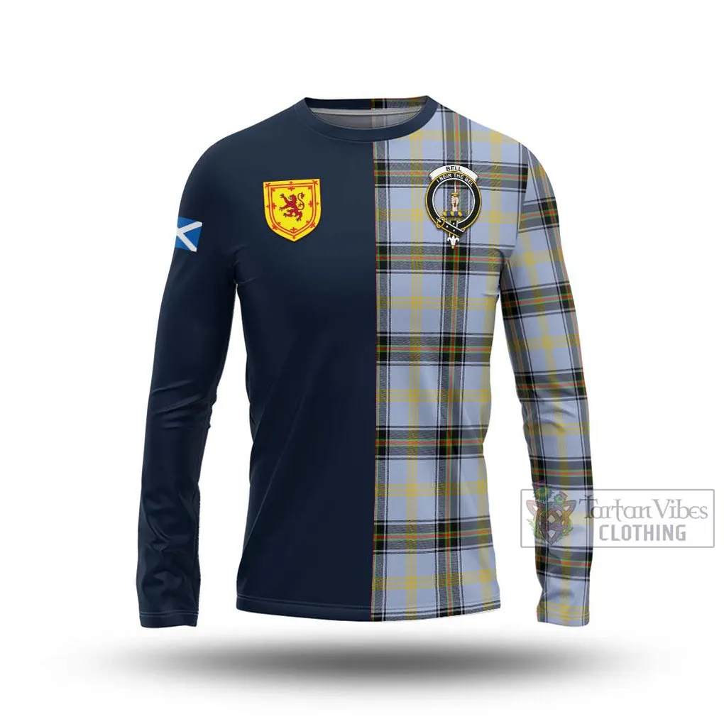 Bell of the Borders Tartan Long Sleeve T-Shirt Alba with Scottish Lion Royal Arm Half Style