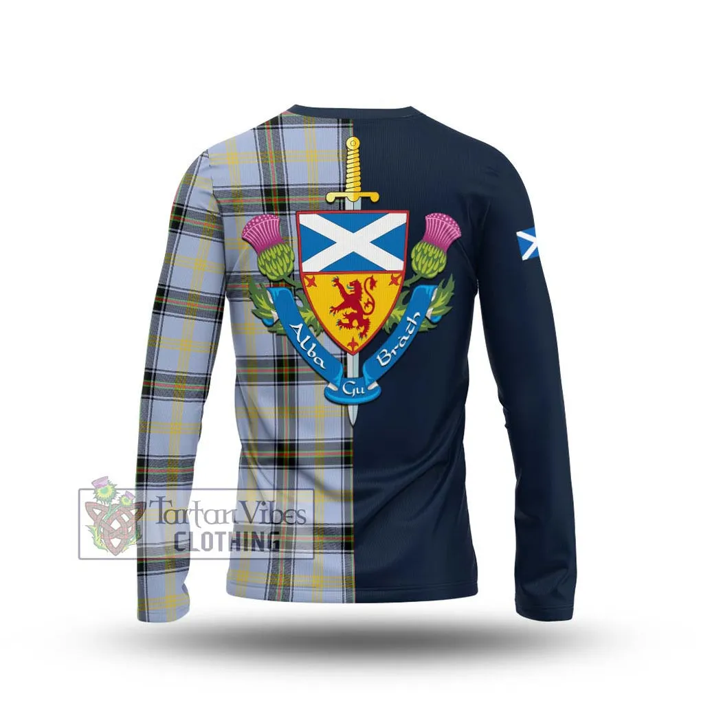 Bell of the Borders Tartan Long Sleeve T-Shirt Alba with Scottish Lion Royal Arm Half Style