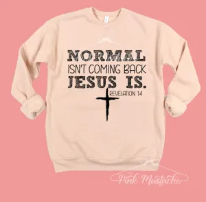 BELLA Softstyle Sweatshirt - Quality Sweatshirt - Normal Isn't Coming Back, Jesus Is Sweatshirt