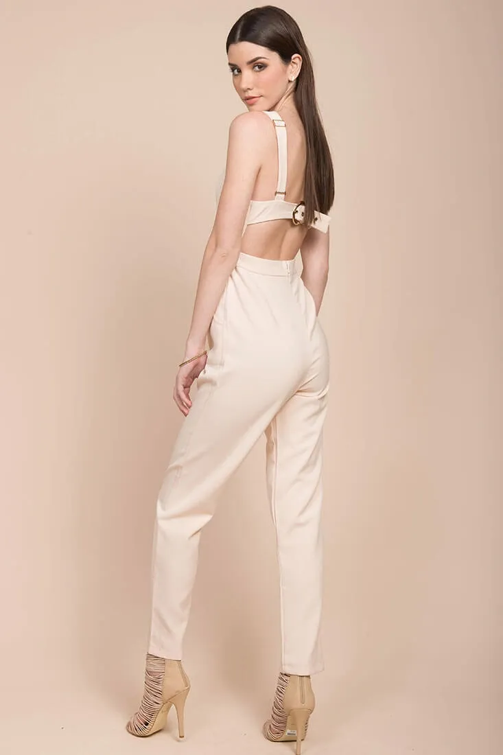 Beverly cutout Dressy Jumpsuit Blush