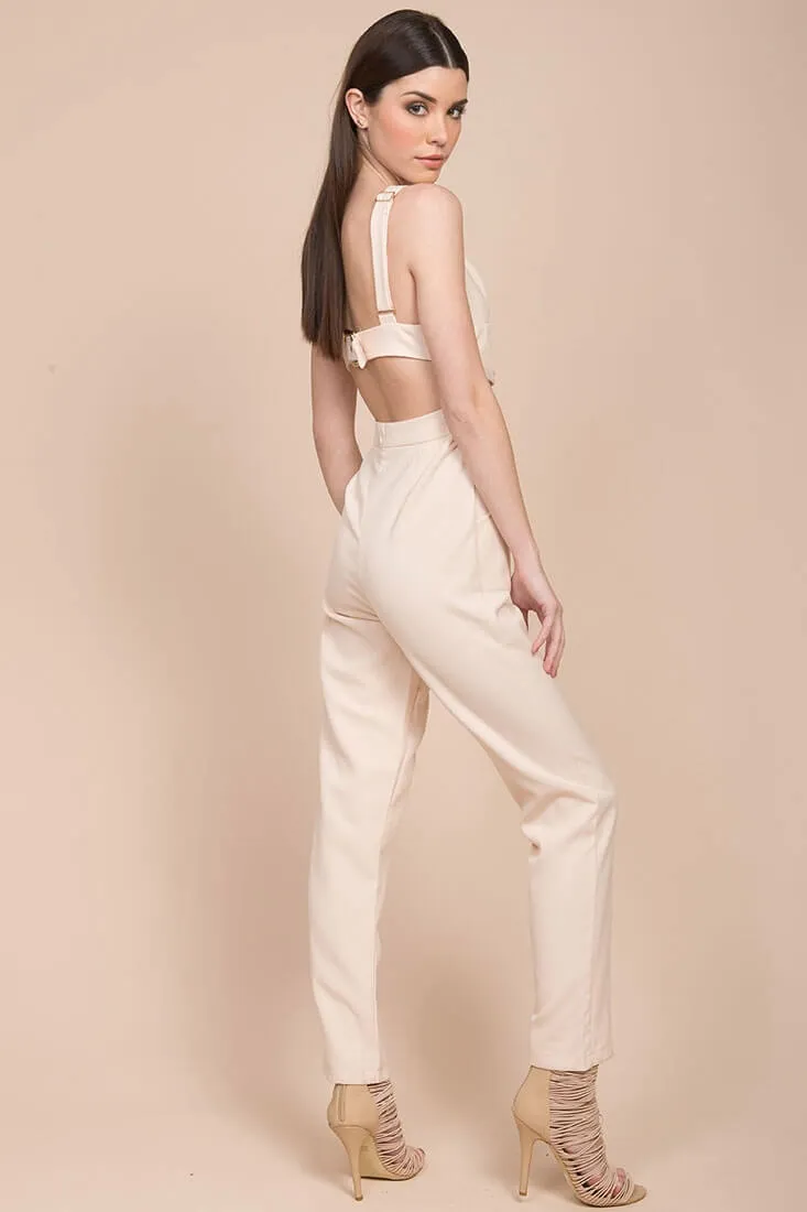 Beverly cutout Dressy Jumpsuit Blush