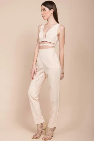 Beverly cutout Dressy Jumpsuit Blush