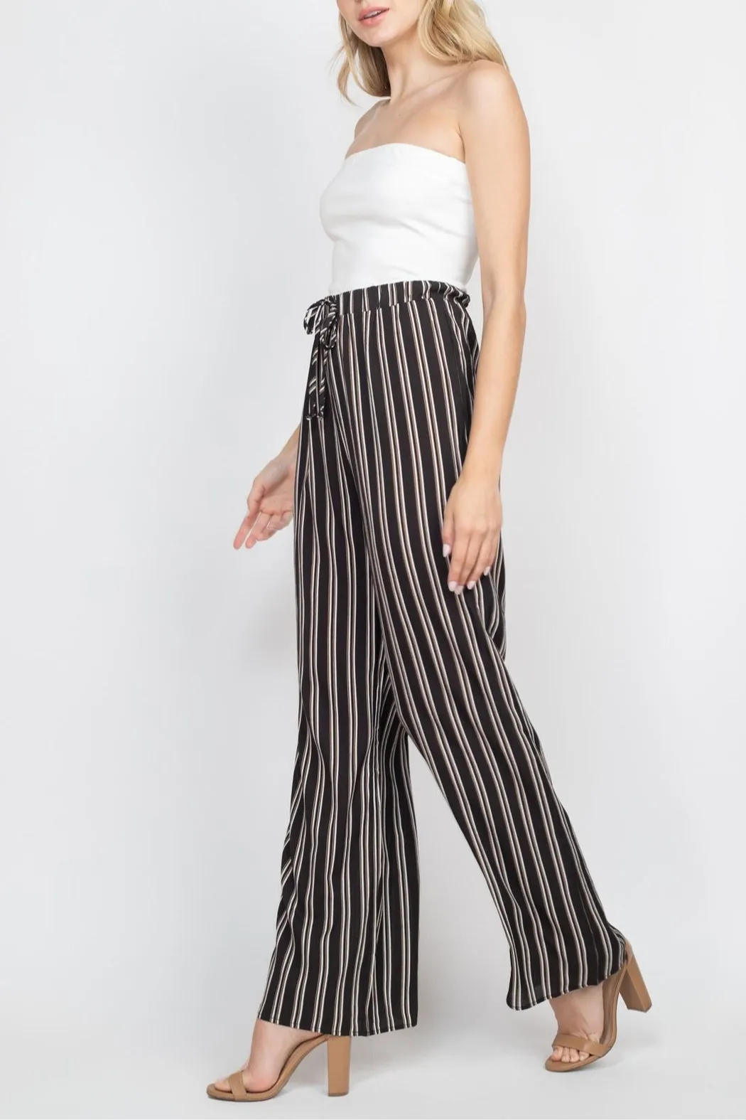 Black Stripes Jumpsuit