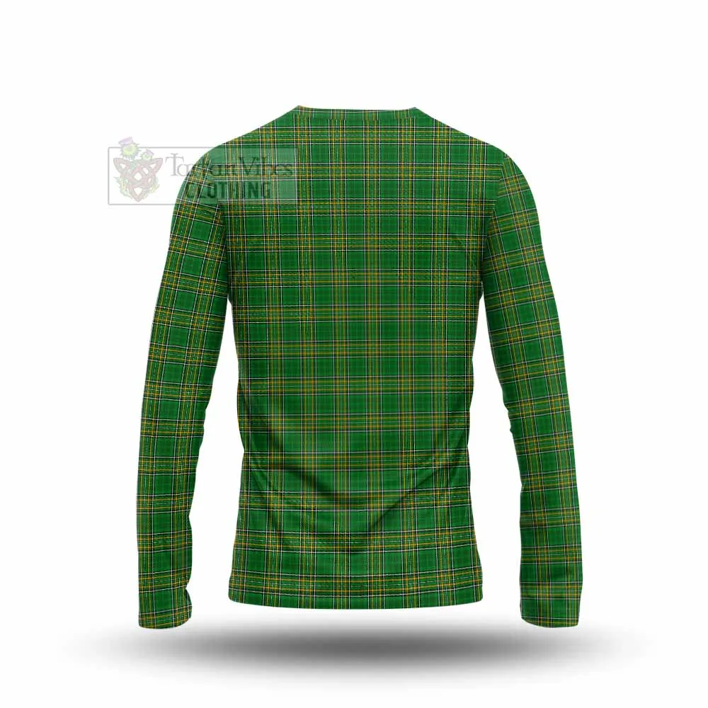 Blacke Irish Clan Tartan Long Sleeve T-Shirt with Coat of Arms