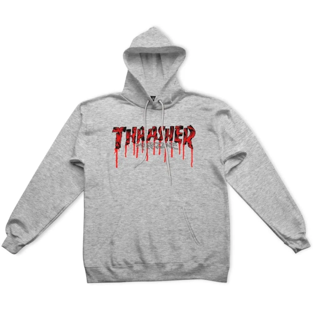 Blood Drip Hoodie Grey