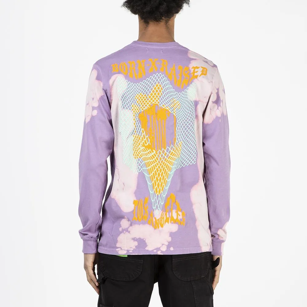 Born x Raised Warped Boardwalk Long Sleeve T-shirt / Lavender