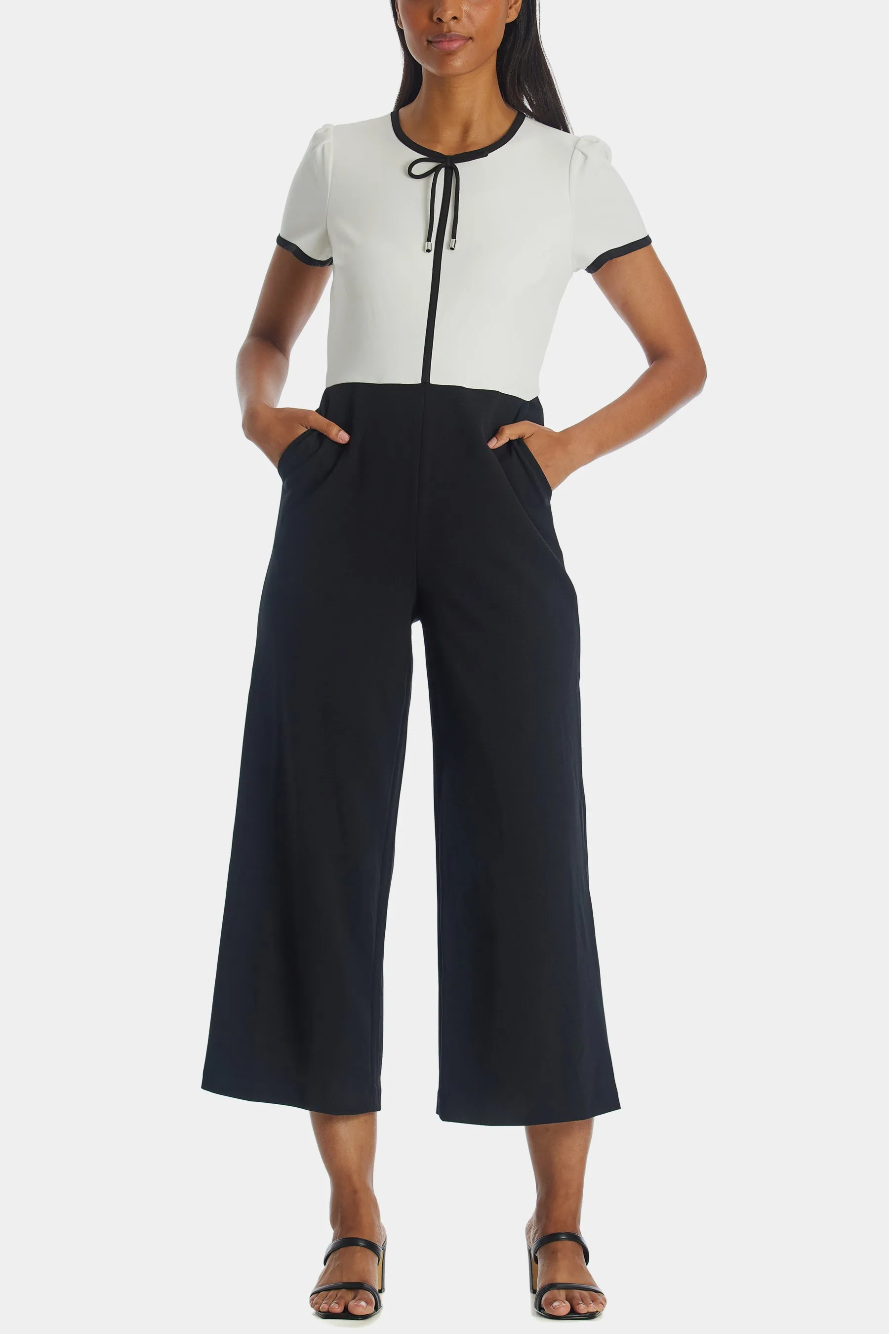 Bow Tie Scuba Crepe Jumpsuit