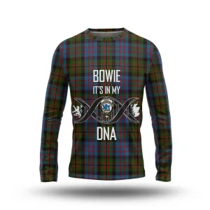 Bowie Tartan Long Sleeve T-Shirt with Family Crest DNA In Me Style