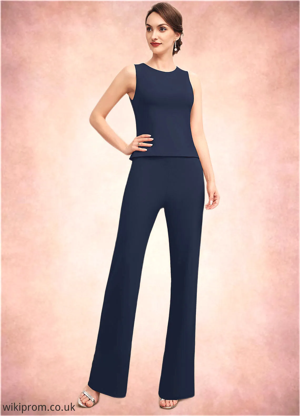 Briley Jumpsuit/Pantsuit Scoop Neck Floor-Length Jersey Mother of the Bride Dress SWK126P0014714