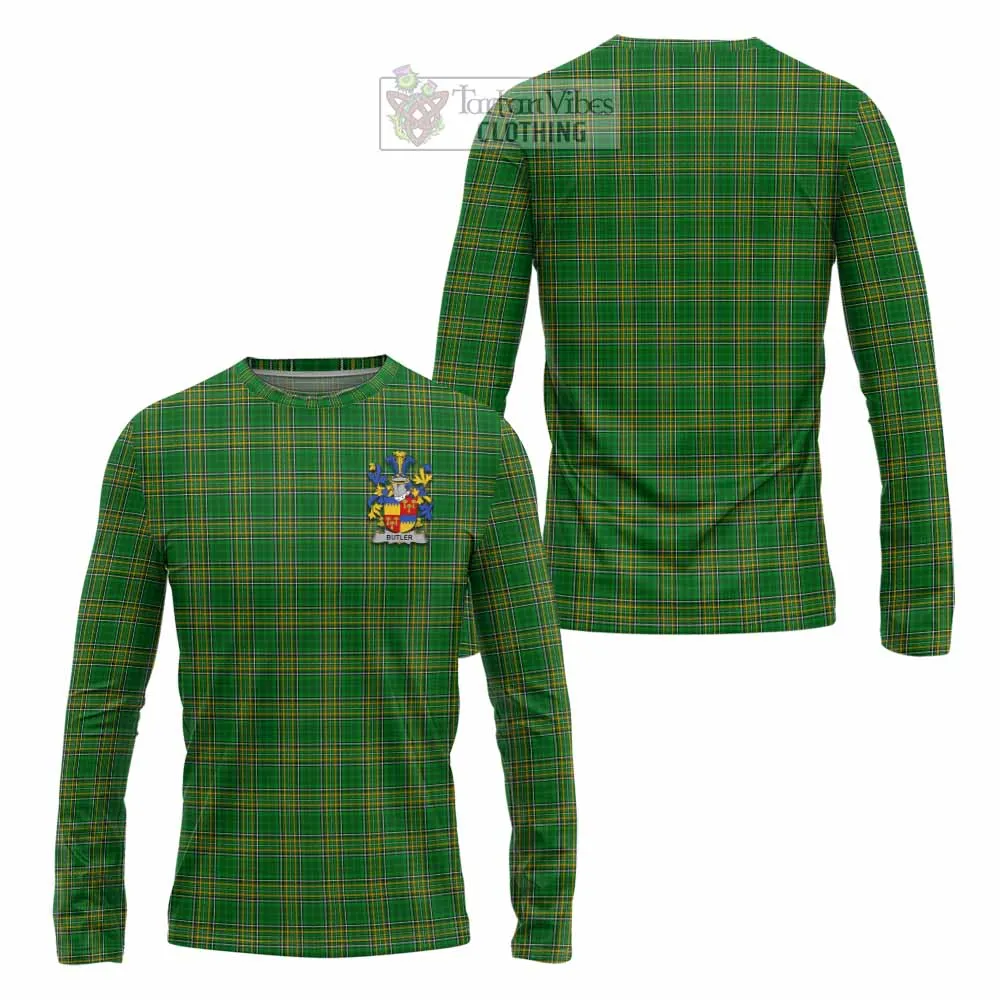 Butler Irish Clan Tartan Long Sleeve T-Shirt with Coat of Arms