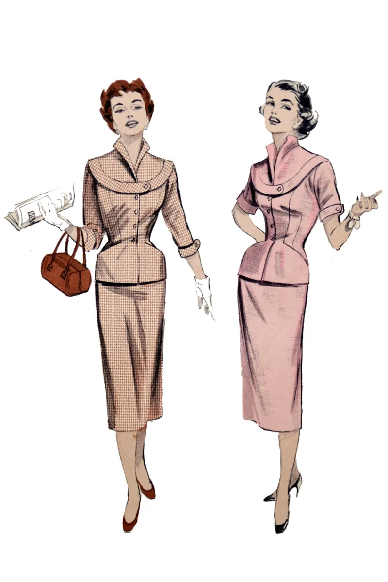 Butterick 6924 Vintage 1954 Jacket & Skirt Dress Sewing Pattern