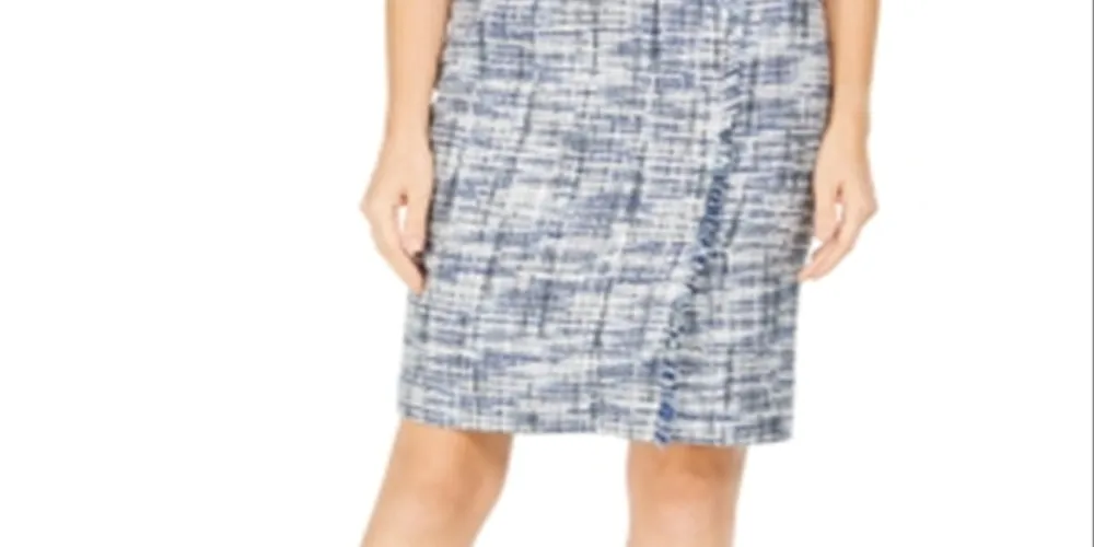 Calvin Klein Women's Tweed Pencil Skirt Blue Size 2