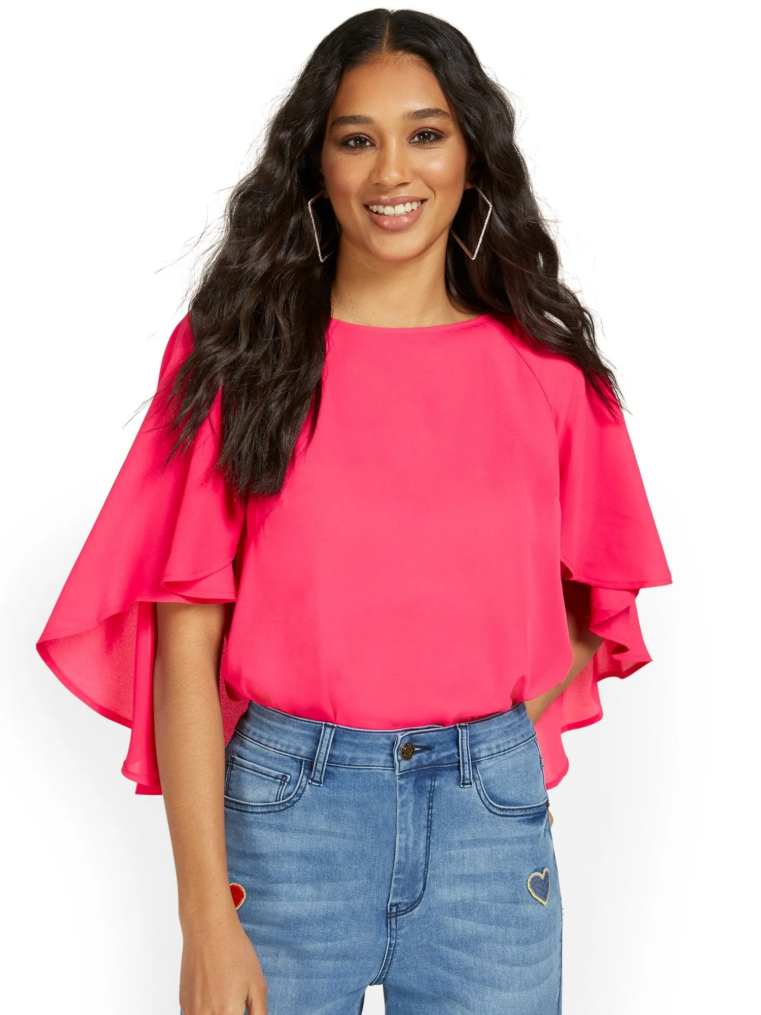 Cape-Sleeve Top