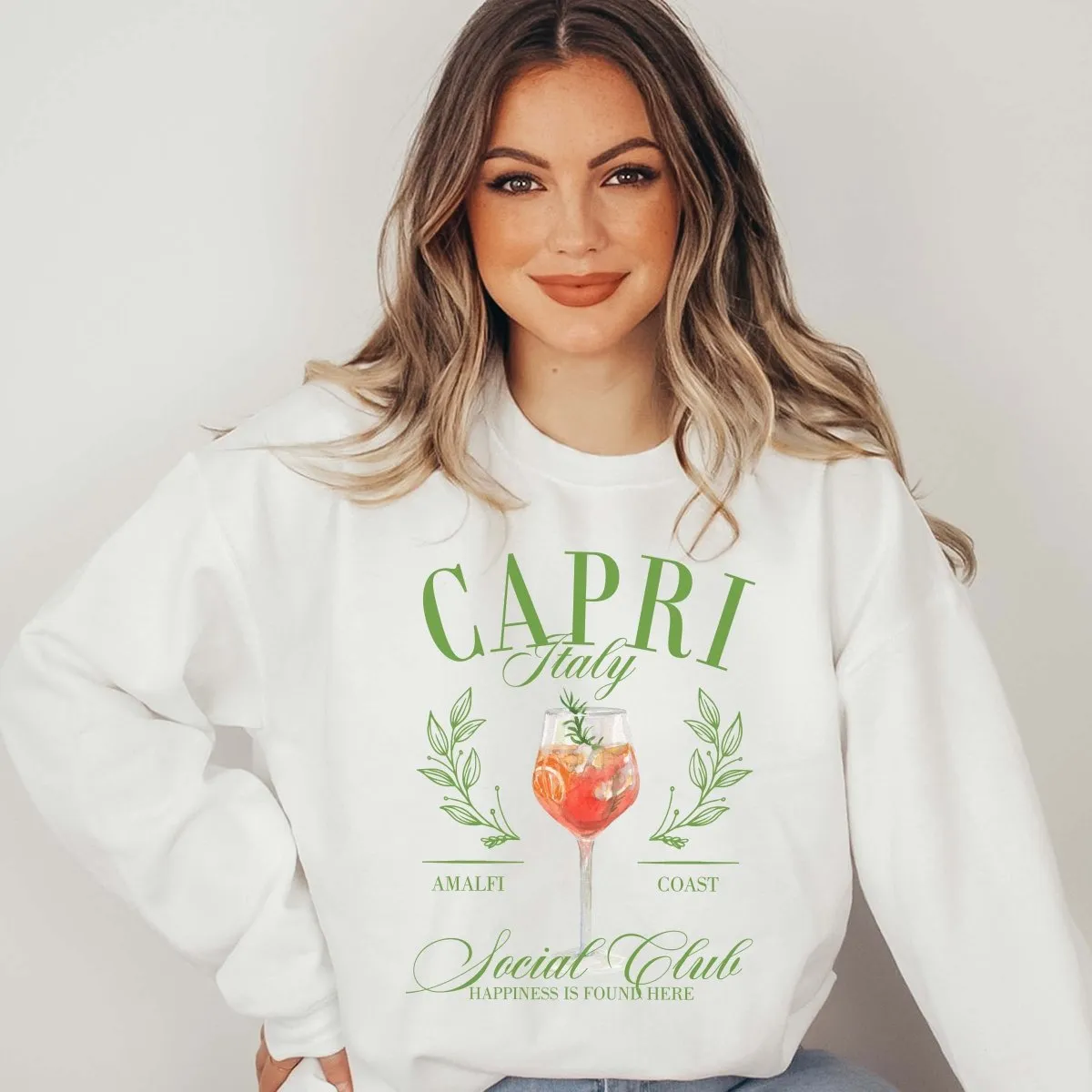 Capri Italy Social Club Wholesale Crew Sweatshirt