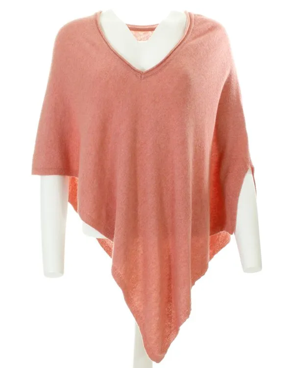 Cashmere Blend V Neck Poncho - Various Colours