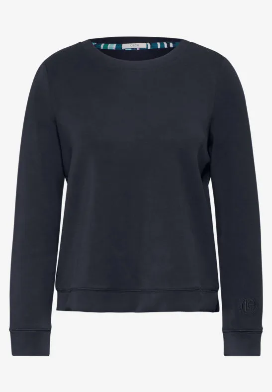 Cecil Roundneck Modal sweatshirt in Navy or Iced Violet 02824