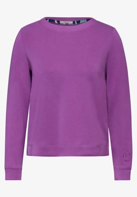 Cecil Roundneck Modal sweatshirt in Navy or Iced Violet 02824