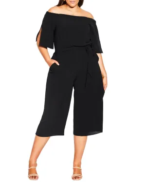 Cheyenna Off The Shoulder Jumpsuit | Black