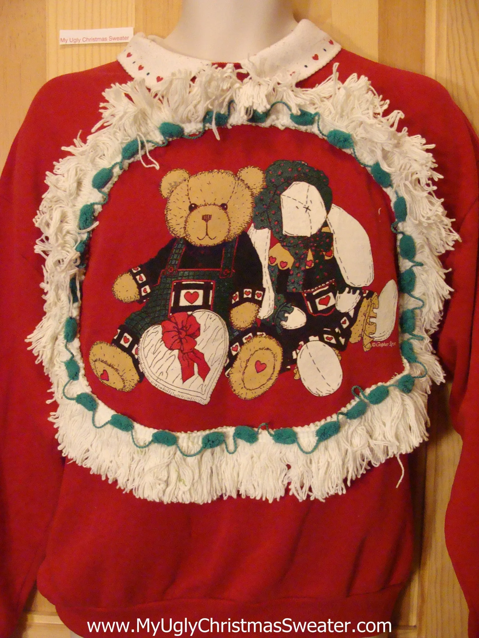 Christmas Sweatshirt Teddy Bears and Heart Chocolates