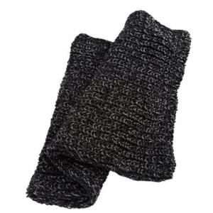 Chunky Knit Infinity Muffler with Lurex-Black/Gold