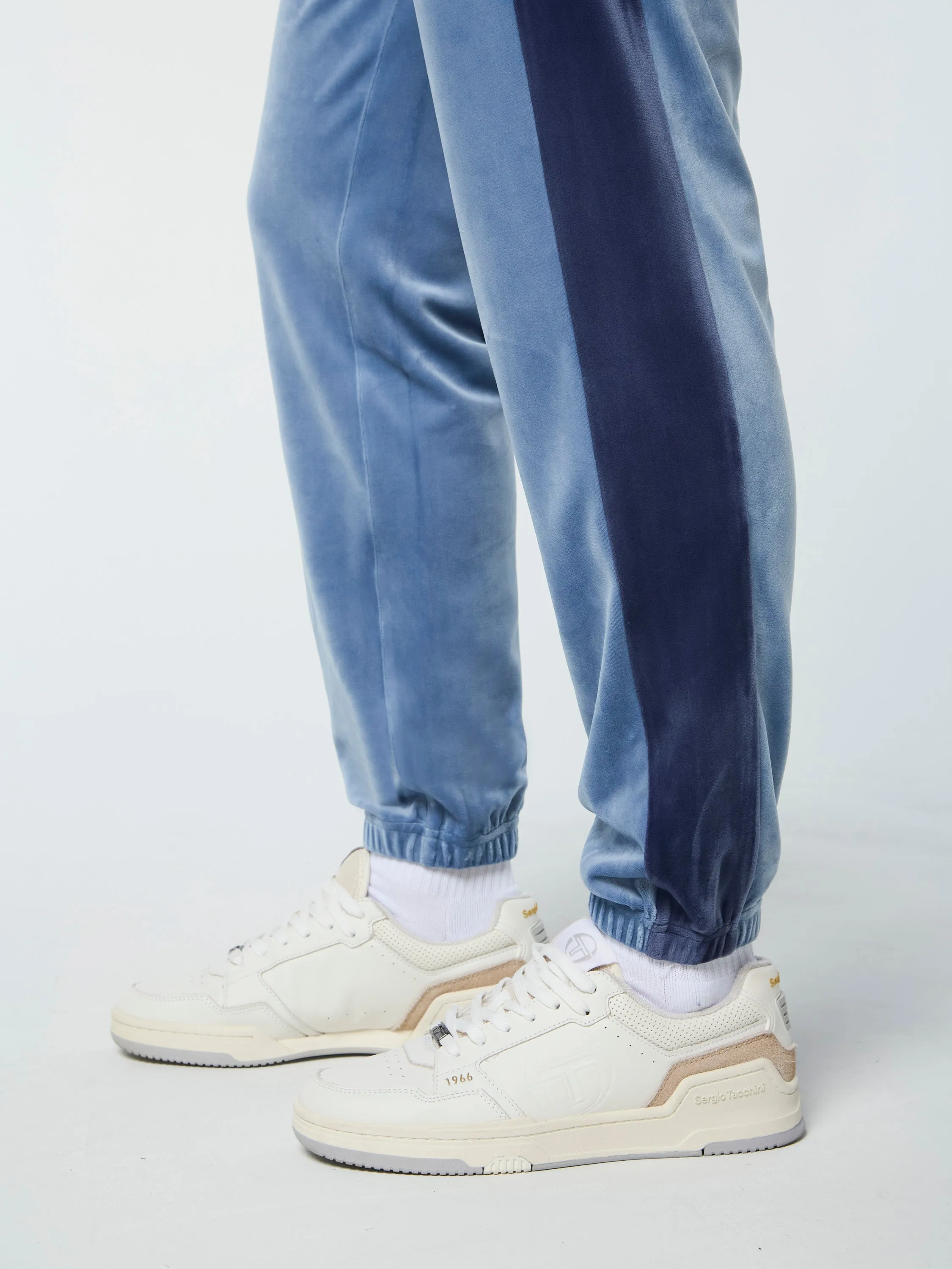 Cielo Velour Track Pant- Faded Denim