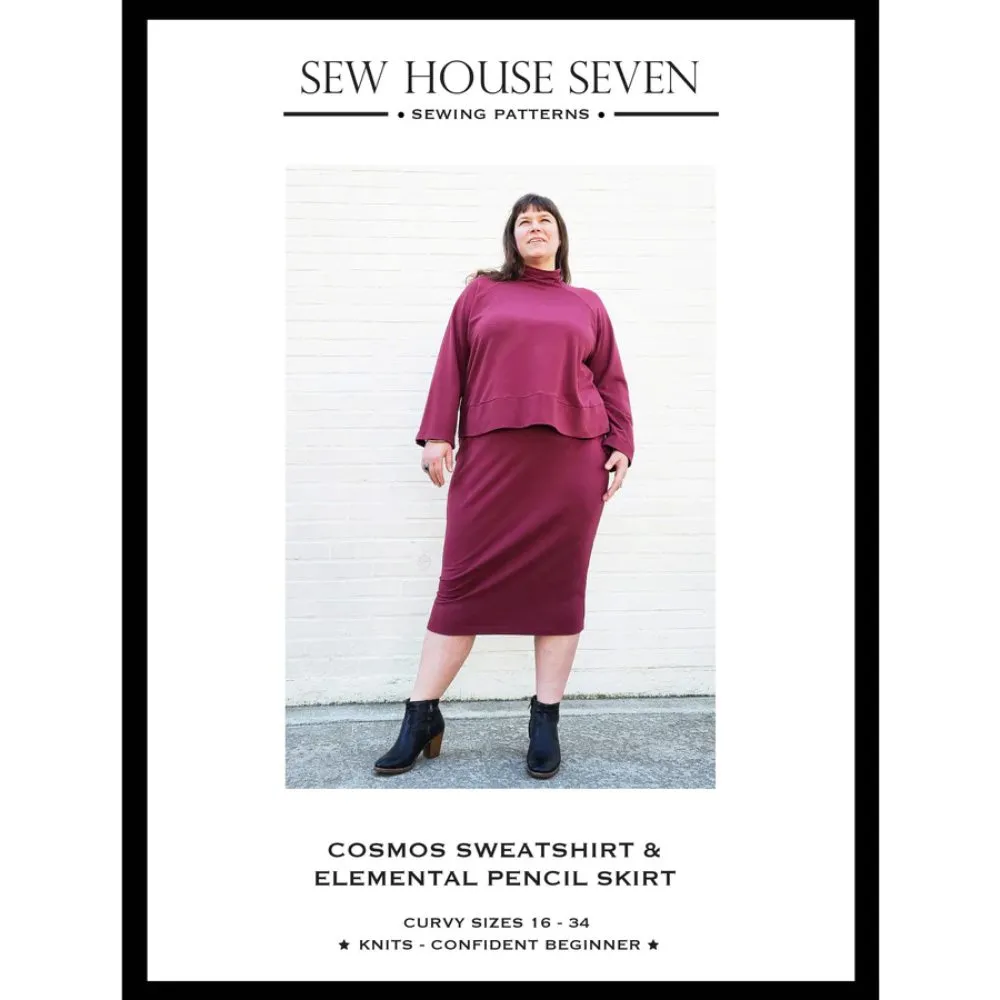 Cosmos Sweatshirt & Elemental Pencil Skirt Pattern, Sew House Seven