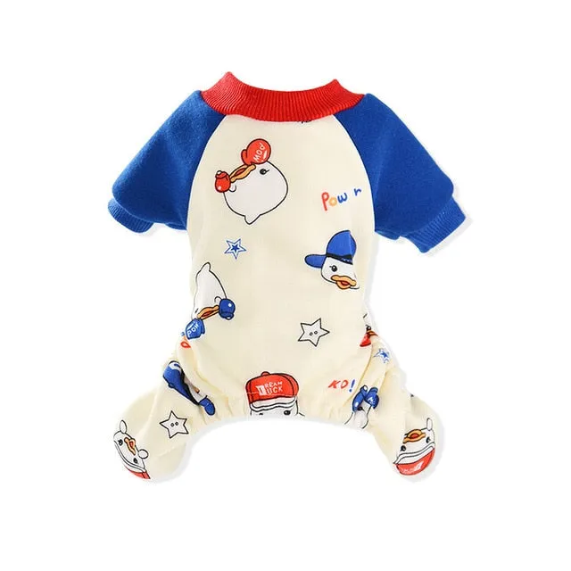 Cozy Winter Pajamas Thin Fleece Jumpsuit For Small Dogs