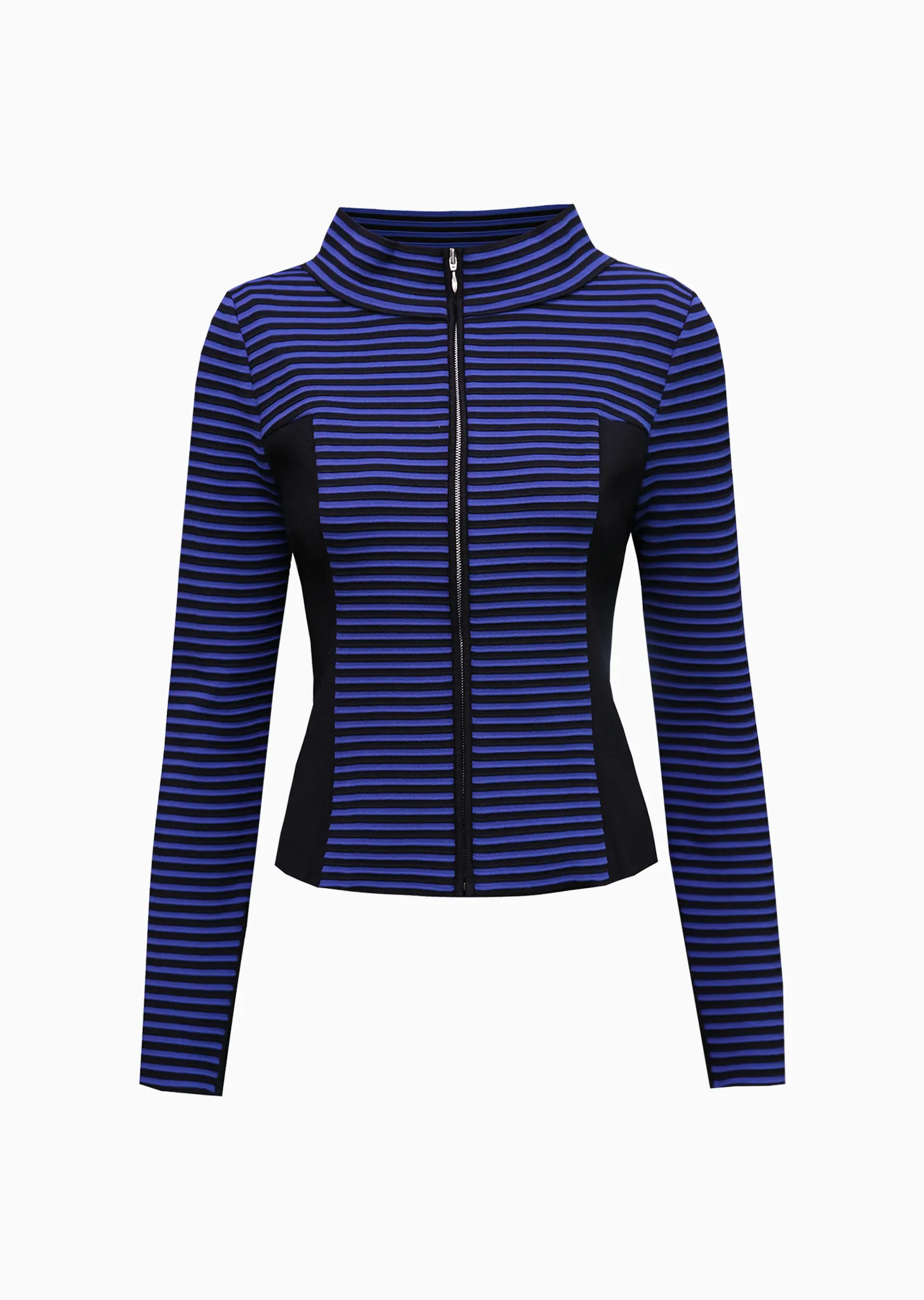 Dany – Contrasting Stripe Jacket with Solid Side Panels